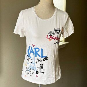 Karl Lagerfeld Limited Edition Graphic T-Shirt – White – Size S